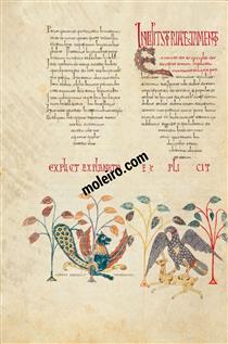Decorative miniature. Coreus and the eagle catching the gazelle - Энде