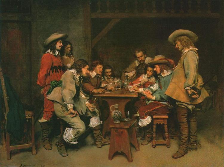 A Game of Piquet, 1861 - Ернест Месоньє
