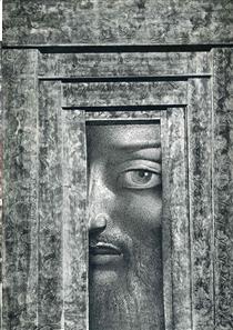 Looking through space (The golden nose) - Ernst Fuchs