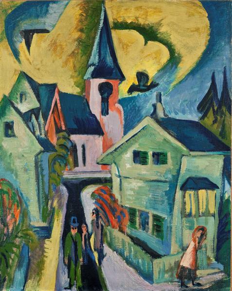 Königstein with Red Church, 1916 - Ernst Ludwig Kirchner