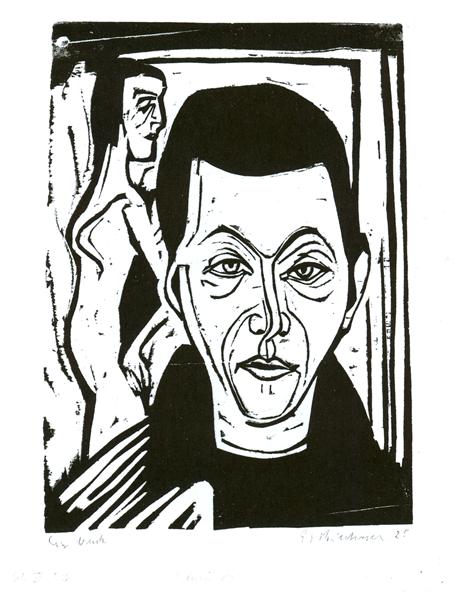 Man's Head. Self-portrait, 1926 - 恩斯特‧路德維希‧克爾希納