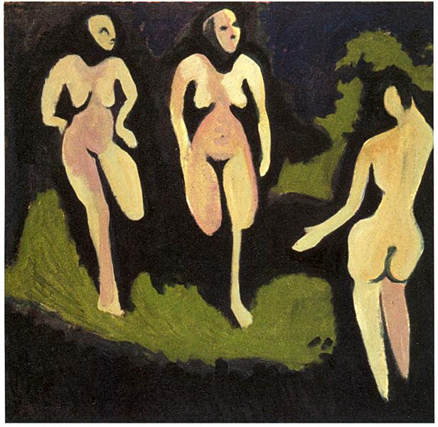 Nudes in a Meadow, c.1929 - 恩斯特‧路德維希‧克爾希納