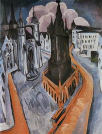 Der Rote Turm in Halle - Ernst Ludwig Kirchner
