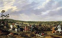 Battle scene in an open landscape - Esaias van de Velde