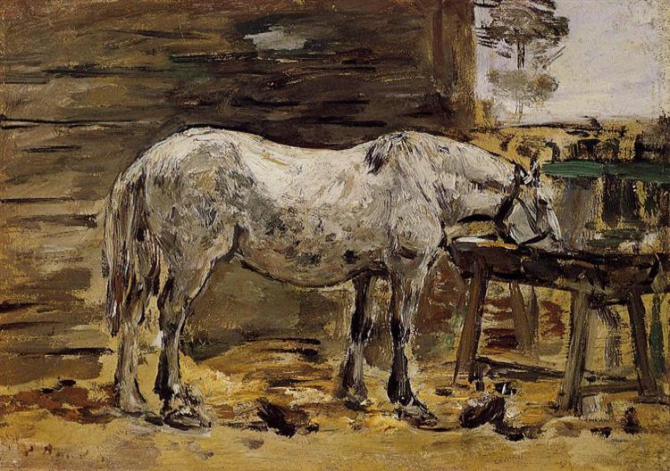 A Horse Drinking, c.1887 - 歐仁·布丹