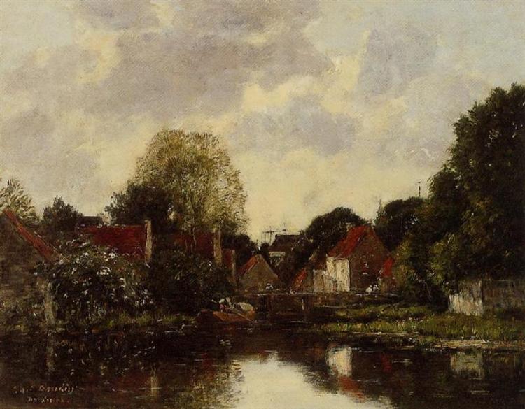 Canel near Dordrecht, 1884 - Эжен Буден