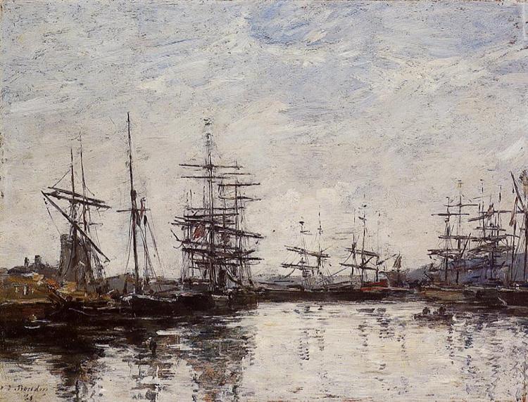 Deauville, the Harbor, 1880 - Ежен Буден