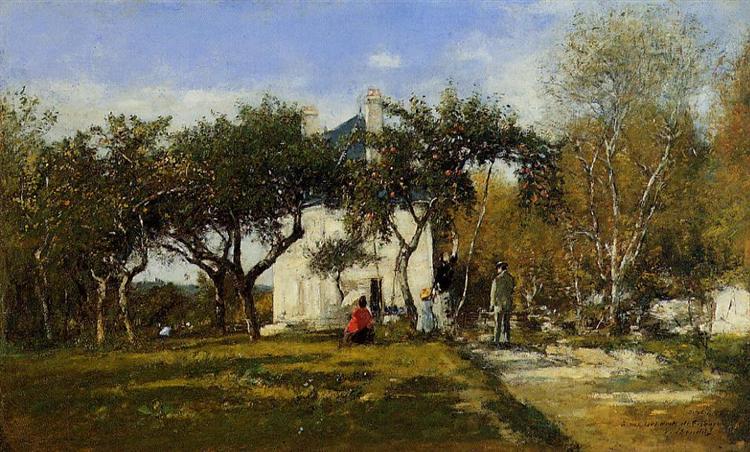 Fervaques, Garden and House of Monsieur Jacuette, 1877 - Eugene Boudin