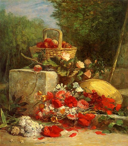 Flowers and Fruit in a Garden, 1869 - Eugène Boudin