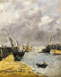 The Jetties, Low Tide, Trouville - Eugène Boudin