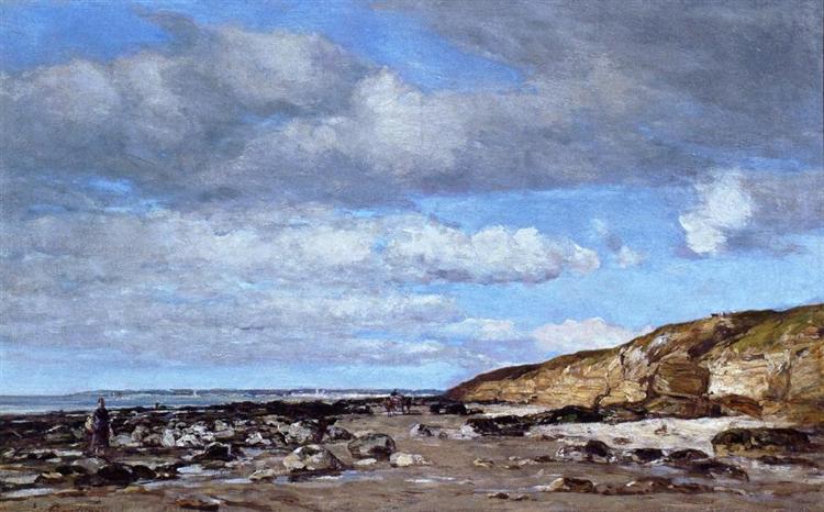 Trouville, Shore and Rocks, c.1862 - Эжен Буден