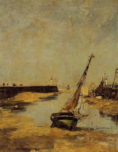 Trouville, the Jettys, Low Tide, 1883 - 歐仁·布丹