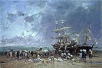 Claude Monet: Jetty of Le Havre in Bad Weather. Fine Art 