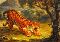 Tiger and Snake - Eugene Delacroix