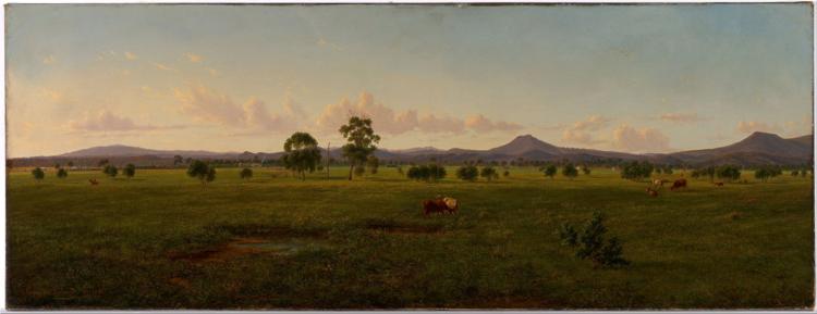 Вид на Гіпслендські Альпи з парку Буші на річці Ейвон, 1861 - Ойген фон Герард