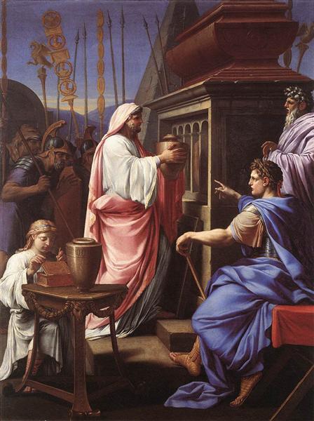 Caligula Depositing the Ashes of his Mother and Brother in the Tomb of his Ancestors, 1647 - Eustache Le Sueur