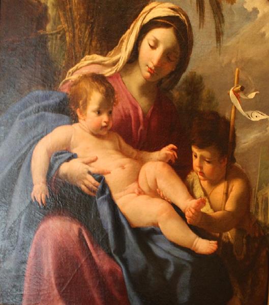 The Virgin and Child with Saint John the Baptist, 1635 - Есташ Льосюйор