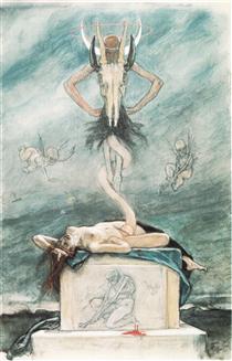 The Sacrifice, from The Satanic Ones - Felicien Rops