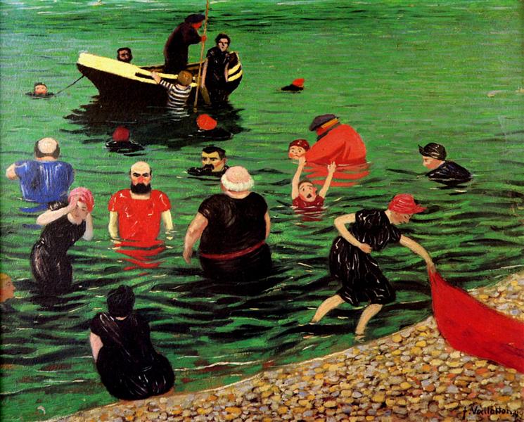 Bathing in Etretat, 1899 - Félix Vallotton