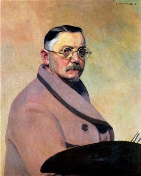 Self-portrait with the dressing gown, 1914 - Феликс Валлотон