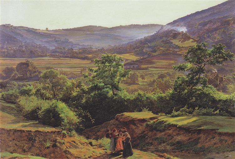 Mountain landscape with the ruins of Liechtenstein in Mödling, 1859 - Ferdinand Georg Waldmüller