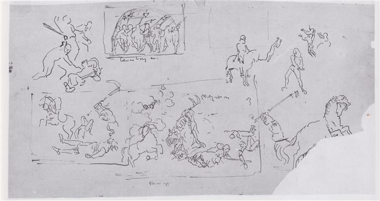Battle scenes, c.1896 - Ferdinand Hodler