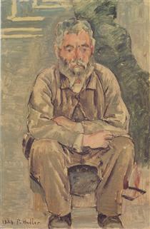 Seated bearded man - Фердинанд Ходлер