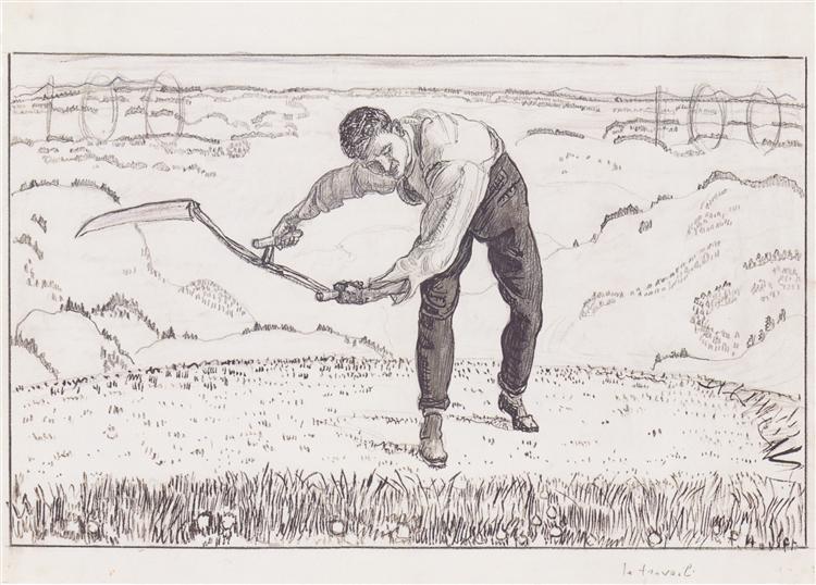 The working mower, 1909 - Фердинанд Ходлер