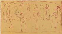 Thirteen standing draped figures - Ferdinand Hodler