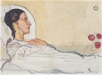 Valentine Gode Darel in hospital bed - Ferdinand Hodler
