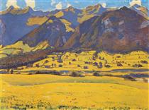 View of the Horn of Fromberg from Reichenbach - Ferdinand Hodler