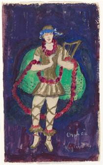 Costume design (Nijinsky) for artist's ballet "Orphée of the Quat-z-arts" - Florine Stettheimer