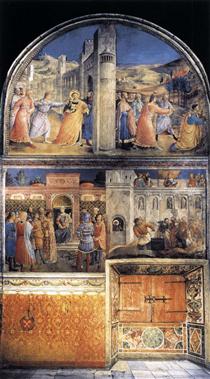 View of east wall of the chapel - Fra Angelico