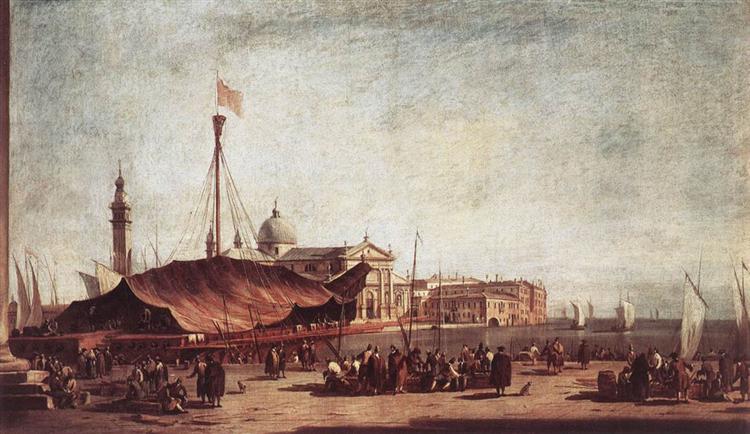 The Piazzetta, Looking toward San Giorgio Maggiore, 1758 - Франческо Гварді