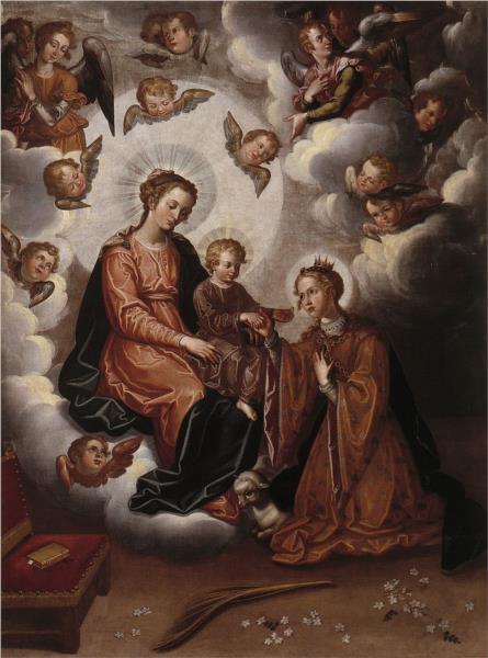 Desposorios místicos de Santa Inés, 1682 - Франсіско Пачеко