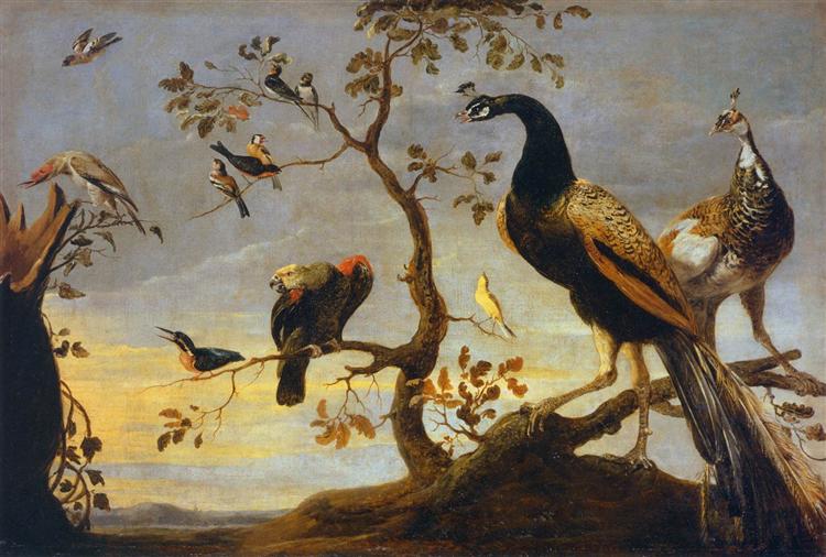 Group of Birds Perched on Branches, c.1630 - Франс Снейдерс