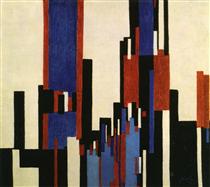 Vertical Plains Blue and Red - František Kupka