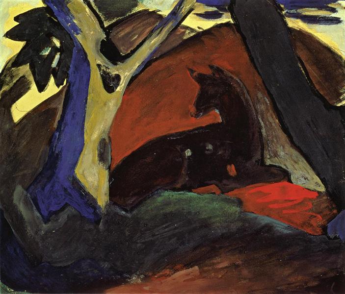 Crouching Deer, 1911 - 法蘭茲·馬克