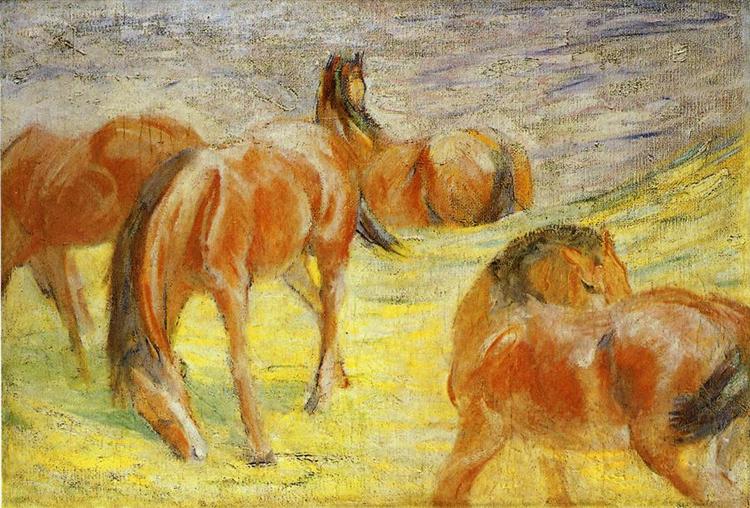 Grazing Horses, 1910 - Франц Марк