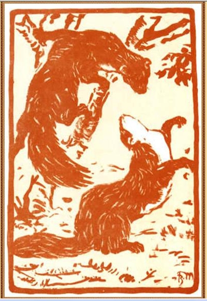 Playing weasels, 1909 - Франц Марк