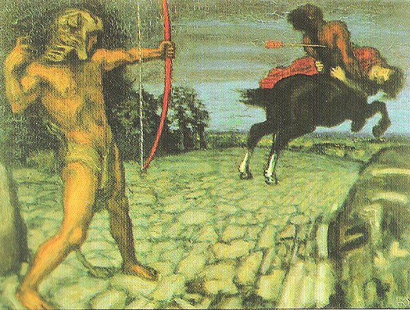 Heracles kills the centaur Nessus to save Deianira, 1899 - Franz Stuck