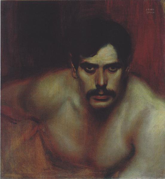 Male Portrait Study (A Bad Conscience), c.1896 - Франц фон Штук