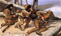 A Brush with the Redskins - Frederic Remington