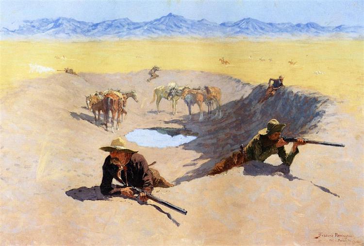 Fight for the Water Hole, 1903 - Фредерик Ремингтон