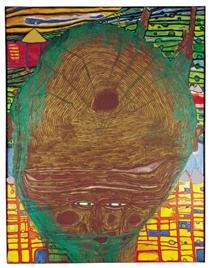 498 The Beard Is the Grass of the Bald-Headed Man - Friedensreich Hundertwasser