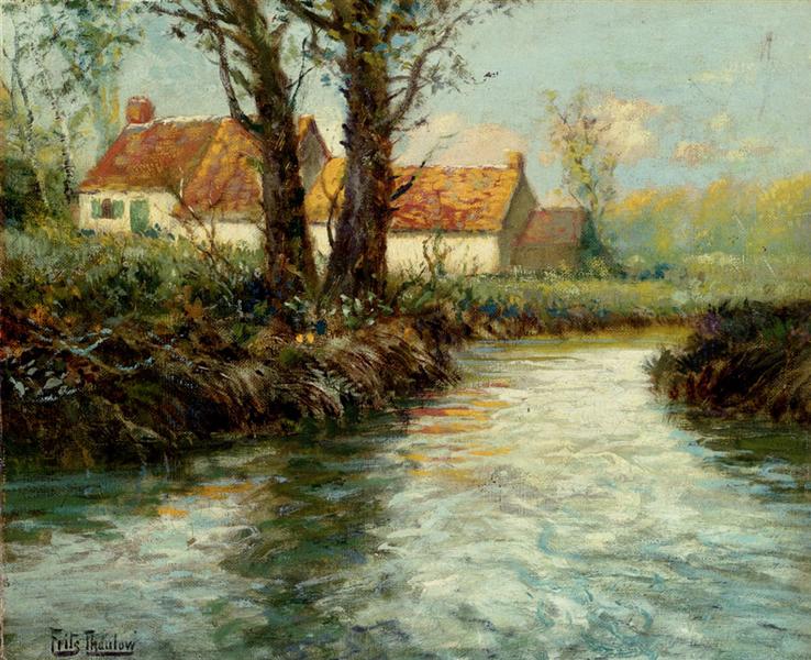 House by yhe Water's Edge - Frits Thaulow