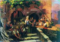 The Italian Tavern - Fyodor Bronnikov