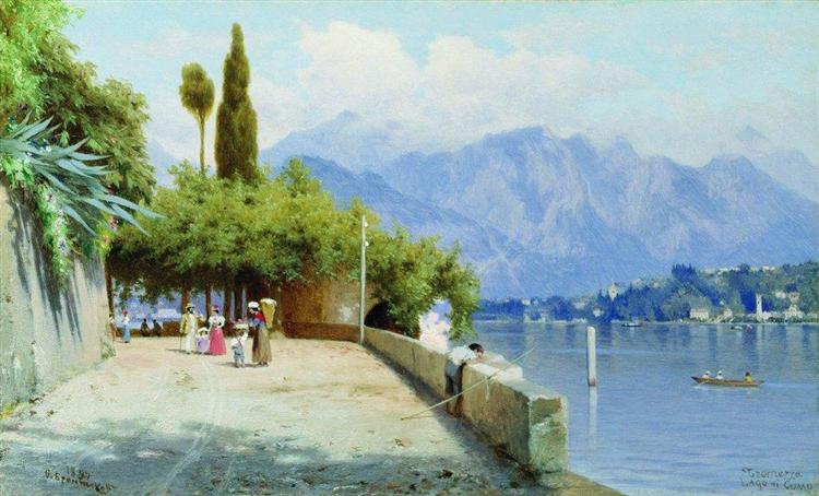 View of Lake Como, 1897 - Фёдор Бронников