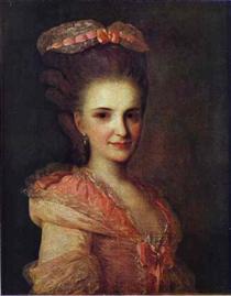Portrait of an Unknown Lady in a Pink Dress - Федір Рокотов