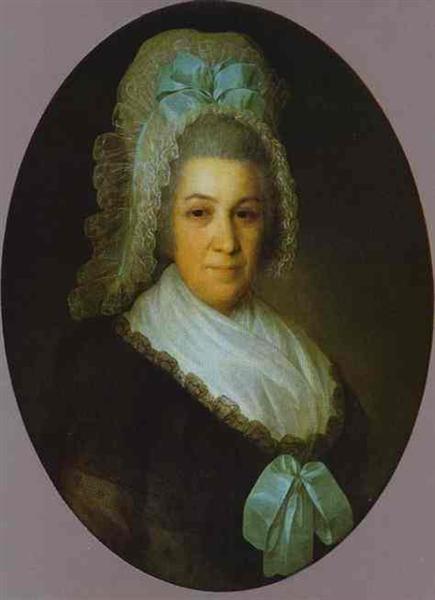 Retrato de uma Senhora Desconhecida com um Chapéu Branco, c.1790 - Fyodor Rokotov